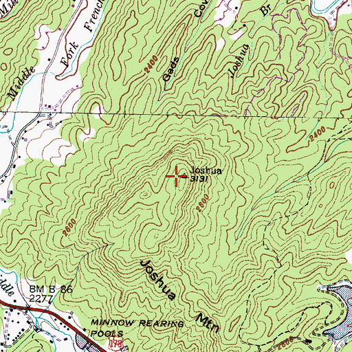 Topographic Map of Joshua Mountain, NC