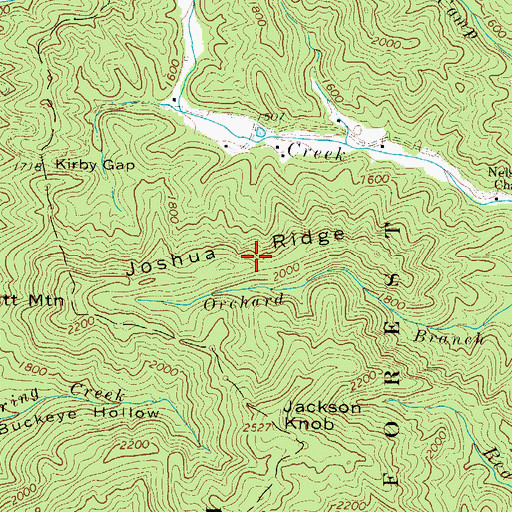 Topographic Map of Joshua Ridge, NC