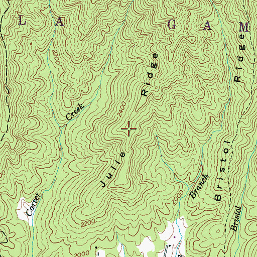 Topographic Map of Julie Ridge, NC