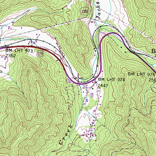 Topographic Map of Juts Creek, NC