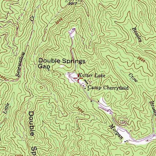 Topographic Map of Kaiser Lake, NC