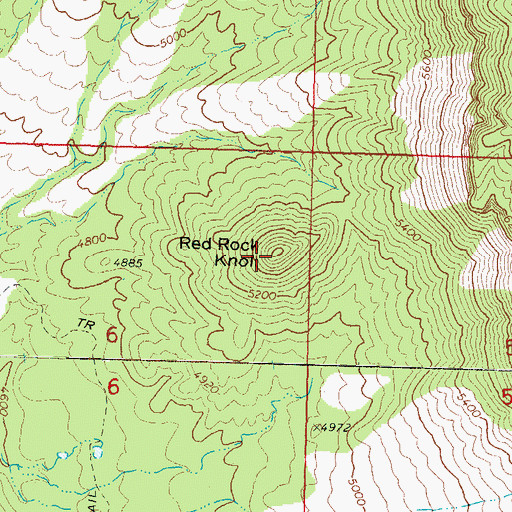 Topographic Map of Red Rock Knoll, AZ