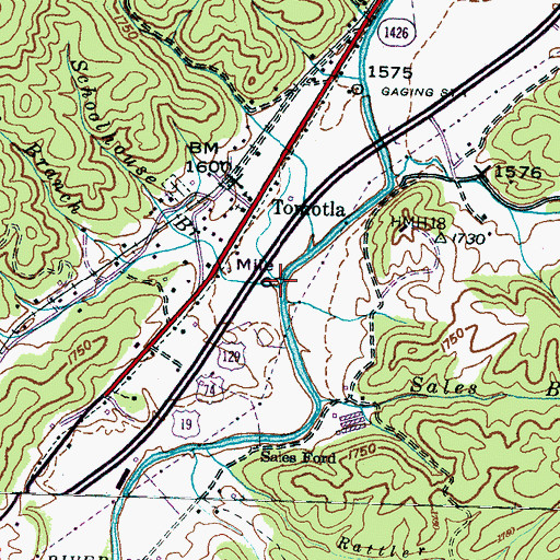 Topographic Map of Keener Branch, NC