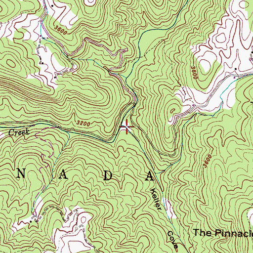 Topographic Map of Keller Cove, NC
