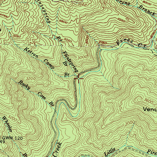 Topographic Map of Ketron Camp Branch, NC