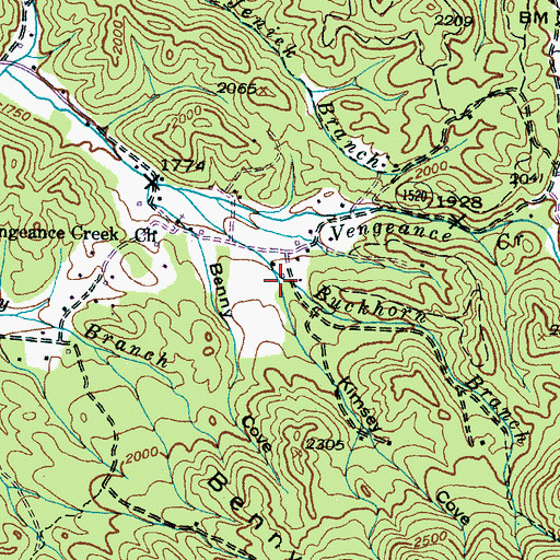 Topographic Map of Kimsey Cove, NC
