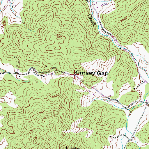 Topographic Map of Kimsey Gap, NC