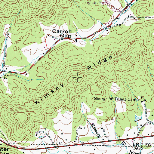 Topographic Map of Kimsey Ridge, NC