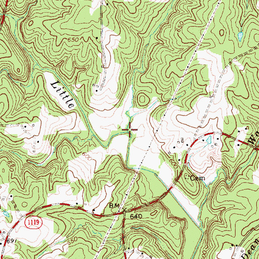 Topographic Map of Kings Creek, NC