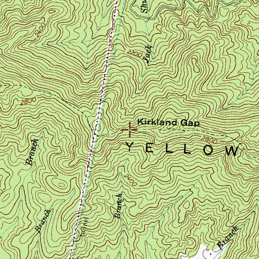 Topographic Map of Kirkland Gap, NC