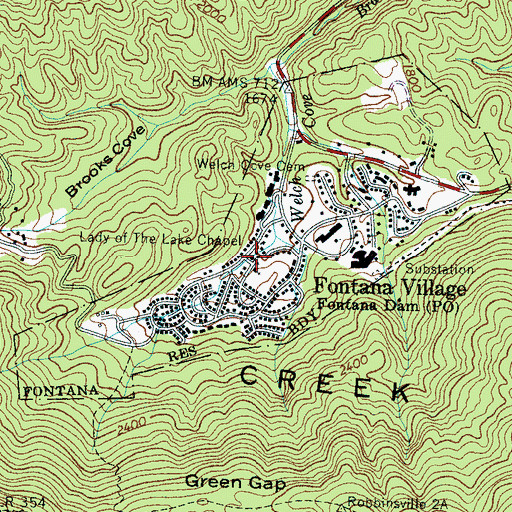Topographic Map of Lady of the Lake Chapel, NC