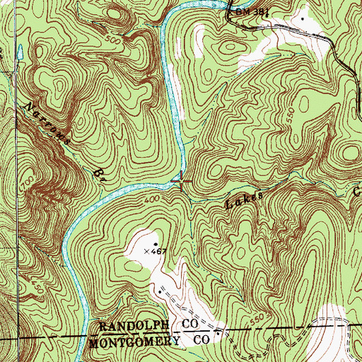Topographic Map of Lakes Creek, NC