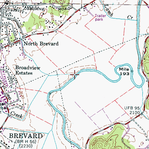 Topographic Map of Lambo Creek, NC