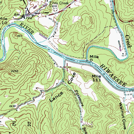 Topographic Map of Lance Cove, NC