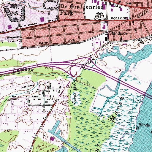 Topographic Map of Lane Branch, NC
