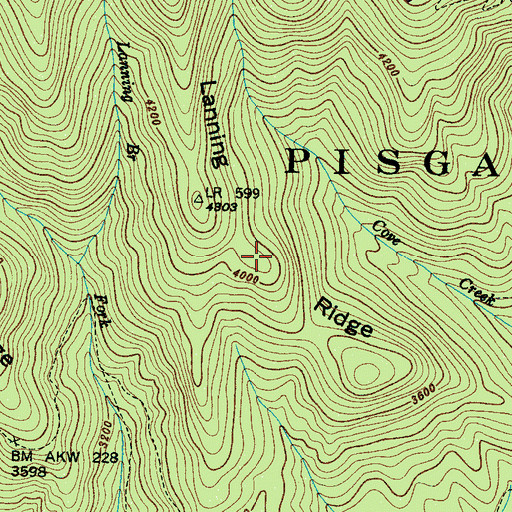 Topographic Map of Lanning Ridge, NC