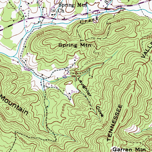 Topographic Map of Laughter Cove, NC