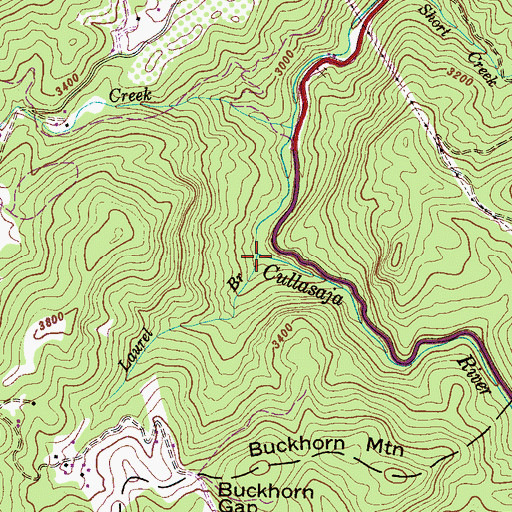 Topographic Map of Laurel Branch, NC