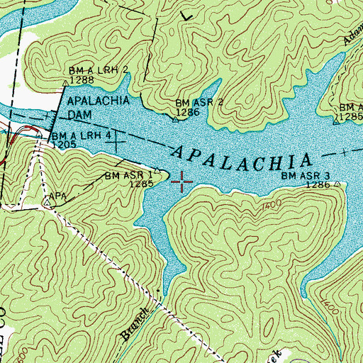 Topographic Map of Laurel Branch, NC