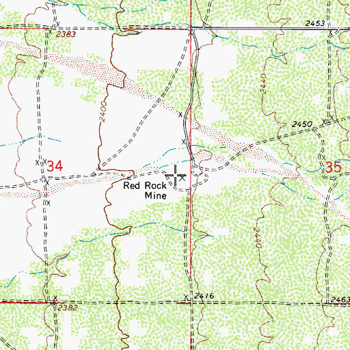Topographic Map of Red Rock Mine, AZ