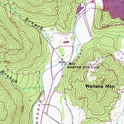 Topographic Map of Laurel Branch, NC