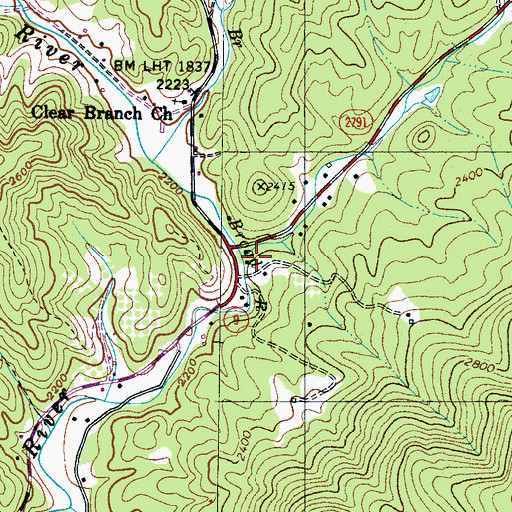 Topographic Map of Laurel Creek, NC