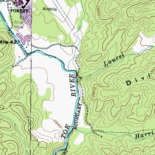 Topographic Map of Laurel Creek, NC