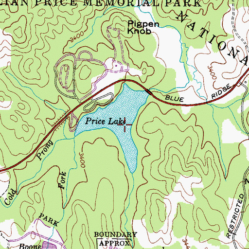 Topographic Map of Laurel Creek, NC