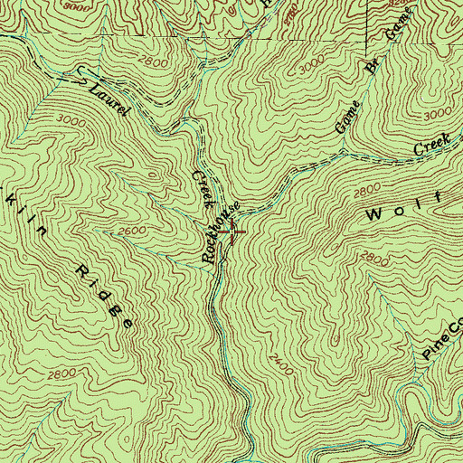 Topographic Map of Laurel Creek, NC