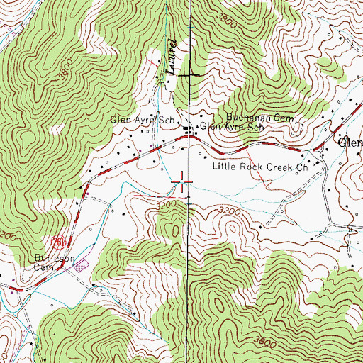 Topographic Map of Laurel Creek, NC