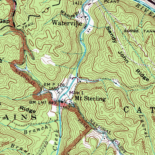 Topographic Map of Laurel Creek, NC