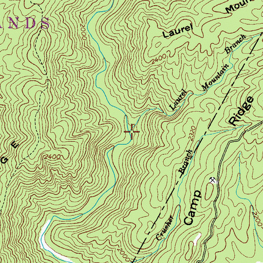 Topographic Map of Laurel Mountain Branch, NC