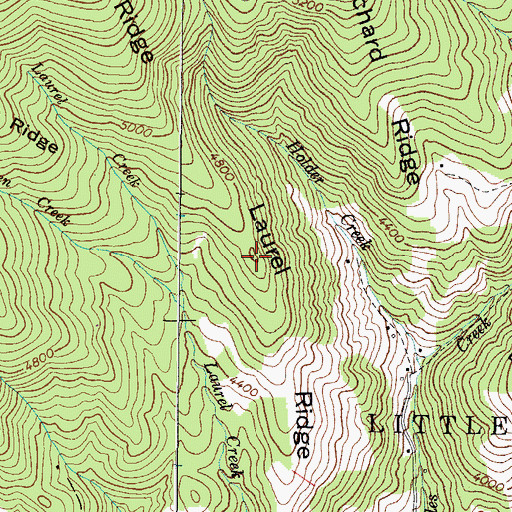 Topographic Map of Laurel Ridge, NC