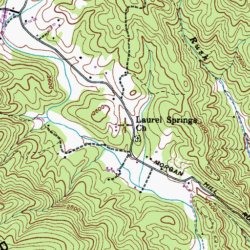 Topographic Map of Laurel Springs Church, NC