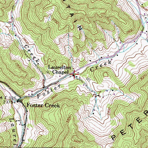 Topographic Map of Laurelton Chapel, NC