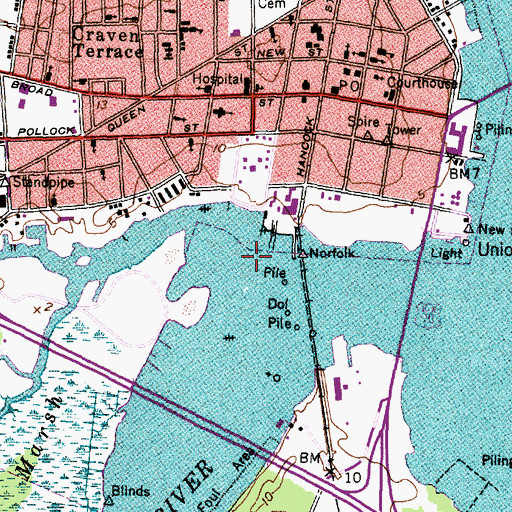 Topographic Map of Lawson Creek, NC