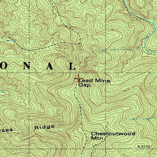 Topographic Map of Lead Mine Gap, NC