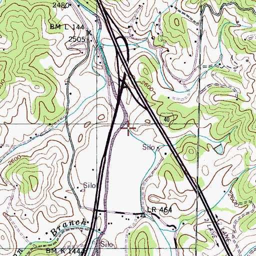 Topographic Map of Leatherwood Branch, NC