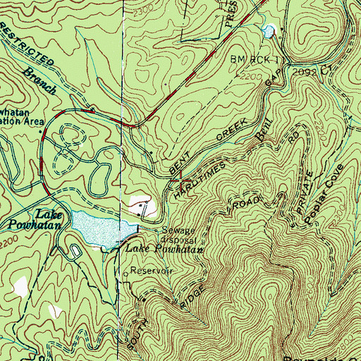 Topographic Map of Ledford Branch, NC