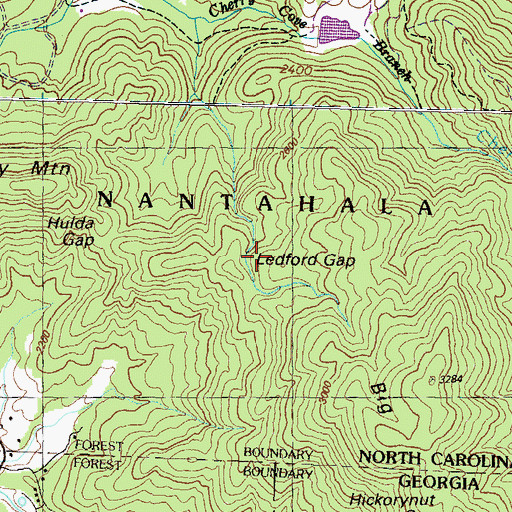 Topographic Map of Ledford Gap, NC