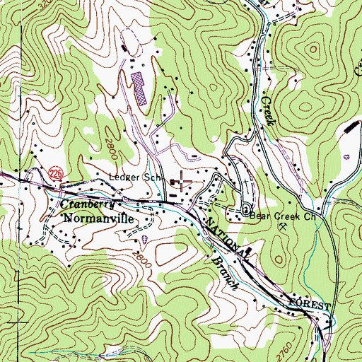 Topographic Map of Ledger School, NC