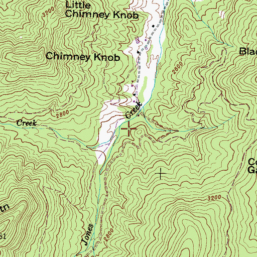 Topographic Map of Lee Creek, NC