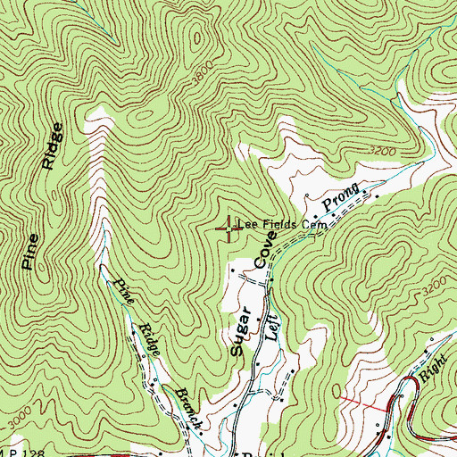Topographic Map of Lee Fields Cemetery, NC