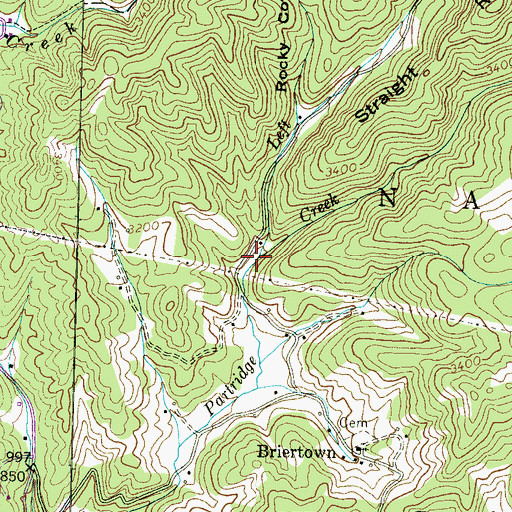 Topographic Map of Left Fork Partridge Creek, NC