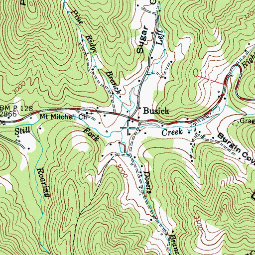 Topographic Map of Left Prong Still Fork Creek, NC