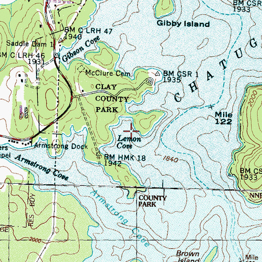 Topographic Map of Lemon Cove, NC