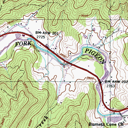 Topographic Map of Lenoir Creek, NC