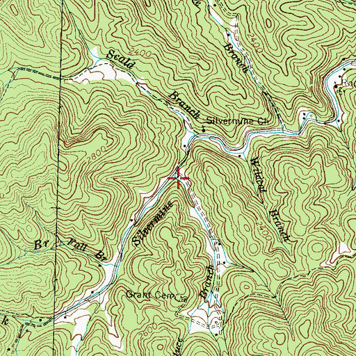 Topographic Map of Lettuce Branch, NC