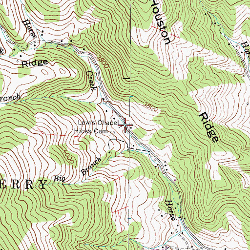 Topographic Map of Lewis Chapel, NC