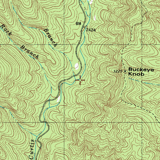 Topographic Map of Licklog Branch, NC